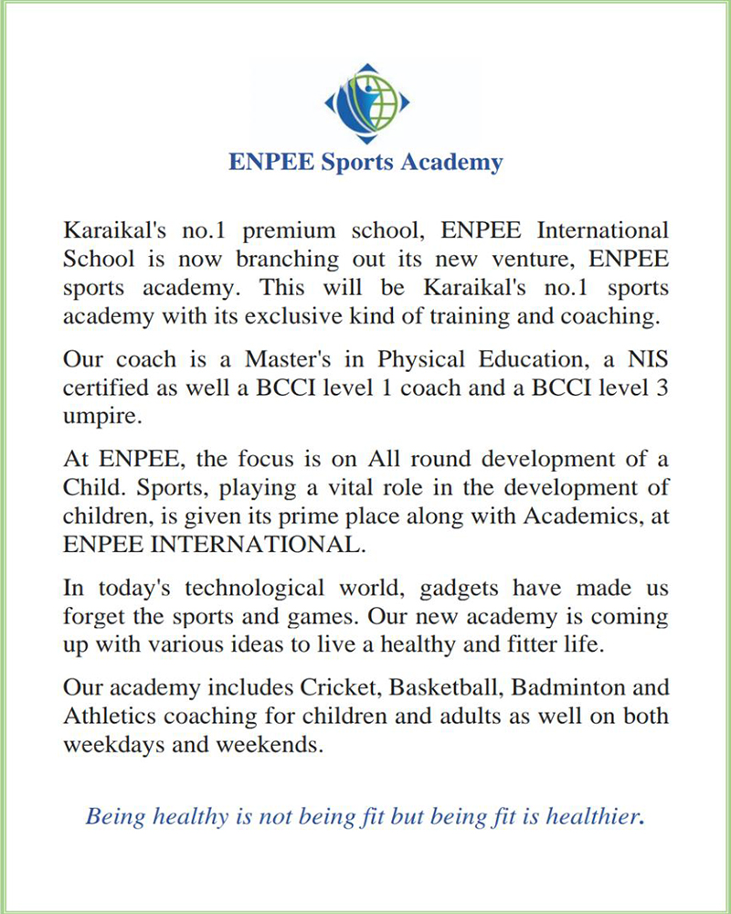 ENPEE International School - Sports Academy